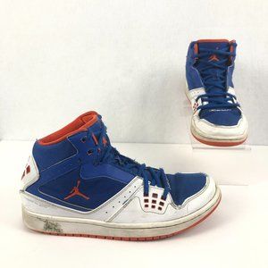 blue orange and white jordans